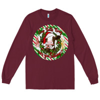 Burgundy Christmas cow bells ring are you listening Long Sleeve Tee - Artiststas