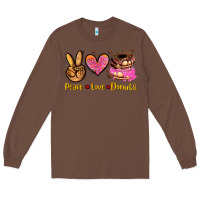 Chestnut peace love donuts Long Sleeve Tee - AdoDesignShop