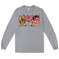 Heather Grey peace love donuts Long Sleeve Tee - AdoDesignShop