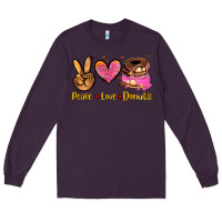 Plum peace love donuts Long Sleeve Tee - AdoDesignShop