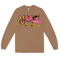 Toasted Coconut peace love donuts Long Sleeve Tee - AdoDesignShop
