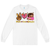 White peace love donuts Long Sleeve Tee - AdoDesignShop