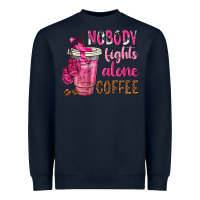 Navy Nobody Fights Alone Coffee Heavyweight Sweatshirt - texasbilliewilder