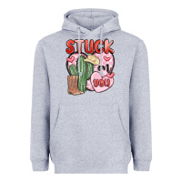 Heather Grey stuck on you Heavyweight Hoodie - MaliasSmallBusiness