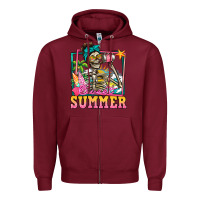 Burgundy sweet summer skeleton Zipper Hoodie - Jasminsmagicworld