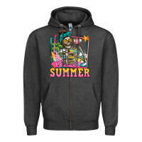 Charcoal Heather sweet summer skeleton Zipper Hoodie - Jasminsmagicworld