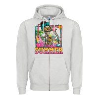 Dove Grey sweet summer skeleton Zipper Hoodie - Jasminsmagicworld