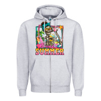 Heather Grey sweet summer skeleton Zipper Hoodie - Jasminsmagicworld