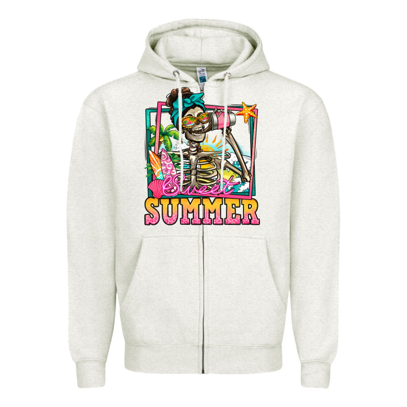 Sweet Summer Skeleton Zipper Hoodie by Jasminsmagicworld | Teevron