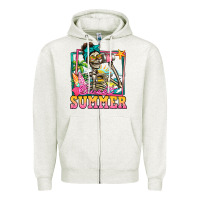 Oatmeal Heather sweet summer skeleton Zipper Hoodie - Jasminsmagicworld