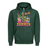 Sports Green sweet summer skeleton Zipper Hoodie - Jasminsmagicworld