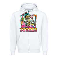 White sweet summer skeleton Zipper Hoodie - Jasminsmagicworld
