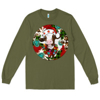 Army Green Christmas cow gemstone Long Sleeve Tee - Artiststas