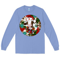 Colony Blue Christmas cow gemstone Long Sleeve Tee - Artiststas