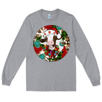 Heather Grey Christmas cow gemstone Long Sleeve Tee - Artiststas