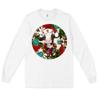 White Christmas cow gemstone Long Sleeve Tee - Artiststas