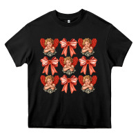Black Valentines Eros and bow Heavy Core Tee - CowhideDigitalArt