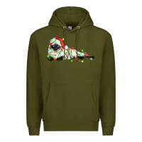Army Green christmas siamese cat Premium Hoodie - LillyAllenDesigns