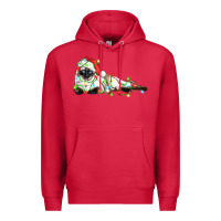 Cardinal christmas siamese cat Premium Hoodie - LillyAllenDesigns