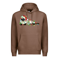 Chestnut christmas siamese cat Premium Hoodie - LillyAllenDesigns