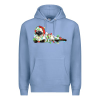Colony Blue christmas siamese cat Premium Hoodie - LillyAllenDesigns