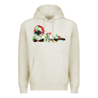 Oatmeal Heather christmas siamese cat Premium Hoodie - LillyAllenDesigns