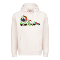 Pale Pink christmas siamese cat Premium Hoodie - LillyAllenDesigns