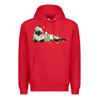 Red christmas siamese cat Premium Hoodie - LillyAllenDesigns