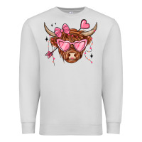 Dove Grey valentines day long haired cow Premium Sweatshirt - MaliasSmallBusiness