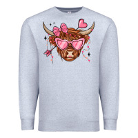 Heather Grey valentines day long haired cow Premium Sweatshirt - MaliasSmallBusiness