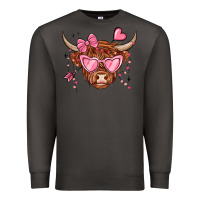 Smoke valentines day long haired cow Premium Sweatshirt - MaliasSmallBusiness