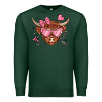 Sports Green valentines day long haired cow Premium Sweatshirt - MaliasSmallBusiness