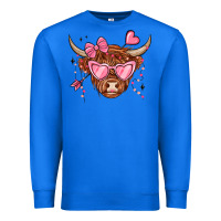 True Royal valentines day long haired cow Premium Sweatshirt - MaliasSmallBusiness