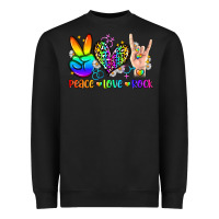 Black peace love rock Heavyweight Sweatshirt - Zillion Design Studio