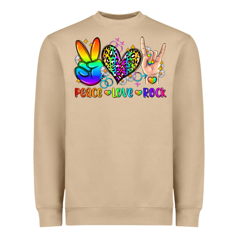 Peace Love Rock Heavyweight Sweatshirt by Zillion Design Studio | Teevron