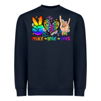 Navy peace love rock Heavyweight Sweatshirt - Zillion Design Studio