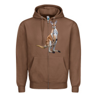 Chestnut kangaroo Zipper Hoodie - LillyAllenDesigns