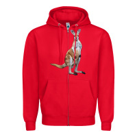 Red kangaroo Zipper Hoodie - LillyAllenDesigns