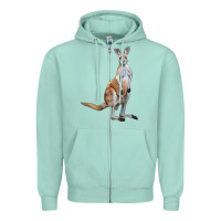 Seafoam kangaroo Zipper Hoodie - LillyAllenDesigns