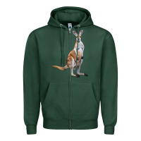 Sports Green kangaroo Zipper Hoodie - LillyAllenDesigns