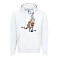 White kangaroo Zipper Hoodie - LillyAllenDesigns