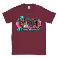 Burgundy with god all things are possible race Classic Tee - AdoDesignShop