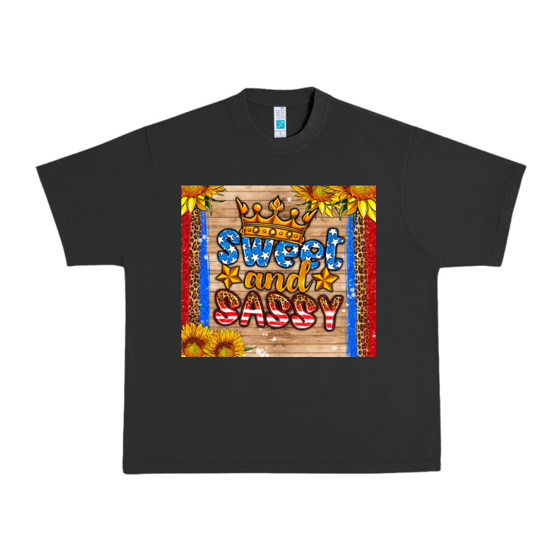 Usa Flag Sweet And Sassy Urban Heavy Tee by HRA Design Shop | Teevron