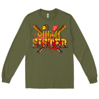 Army Green softball sister Long Sleeve Tee - AdoDesignShop