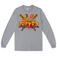 Heather Grey softball sister Long Sleeve Tee - AdoDesignShop