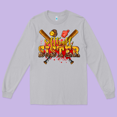Softball Sister Long Sleeve Tee Designed By Adodesignshop