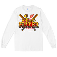 White softball sister Long Sleeve Tee - AdoDesignShop