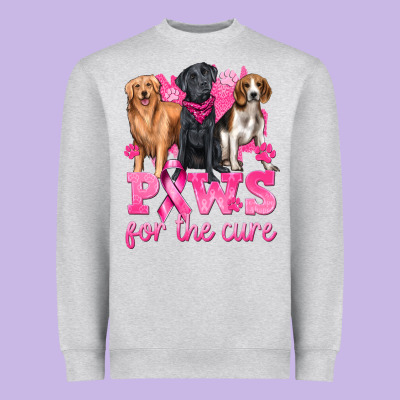 Paws For The Cure Heavyweight Sweatshirt Designed By Texasbilliewilder