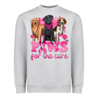 Heather Grey Paws For The Cure Heavyweight Sweatshirt - texasbilliewilder