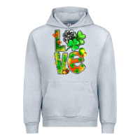 Heather Grey st.patrick love with clover Urban Hoodie - NancyCooperArtShop